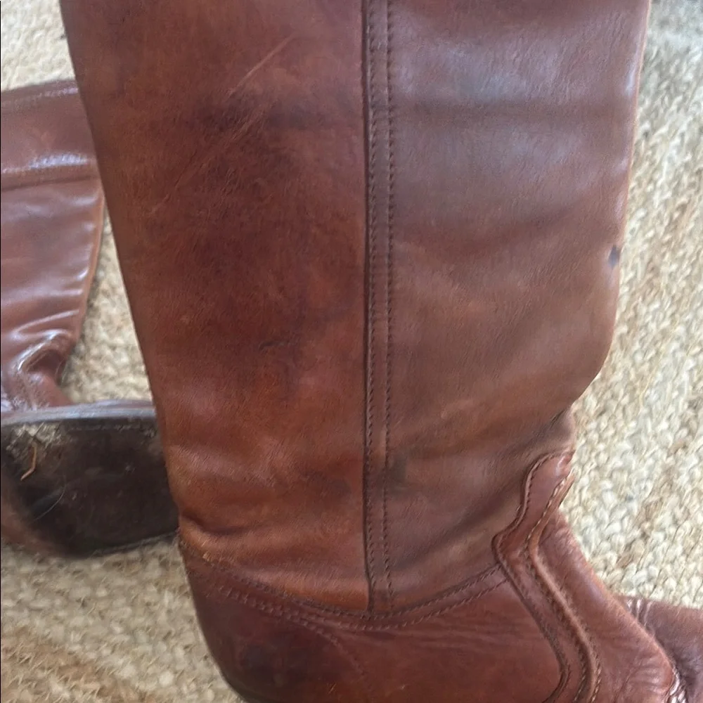 Frye Brown Leather Knee-High Boots - Picture 5 of 9